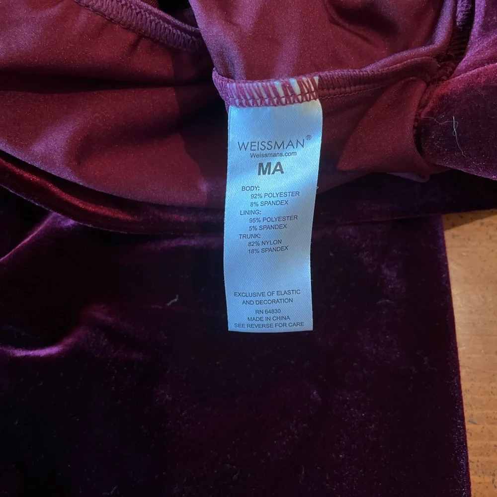 Weissman Mixify Black Cherry 2-Piece Velvet Dance Costume - Medium Adult - Picture 10 of 12